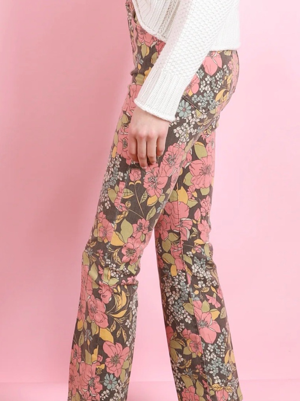 MOTHER the hustler ankle jeans cats and dogs —bountiful floral jeans - Picture 4 of 14
